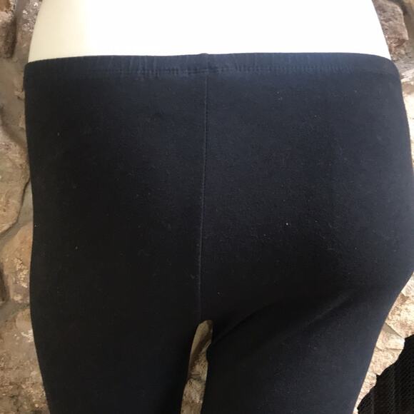 Chico's Black Buttoned Ankle Cotton Blend Black Leggings Size 2 (Medium) - Picture 3 of 7
